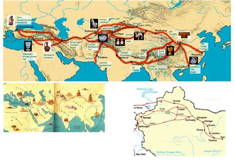 Carte historique des routes commerciales de la soie
