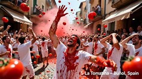 Scène de la Tomatina en Espagne