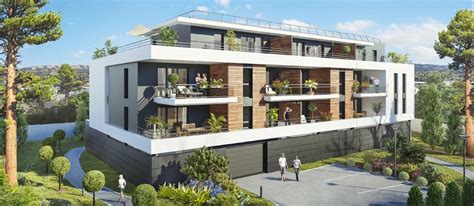 Vue architecturale d'une résidence moderne à Ferney-Voltaire