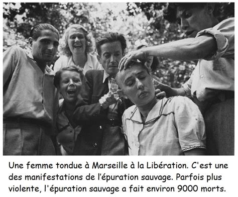 une femme tondue pendant l'épuration à la Libération
