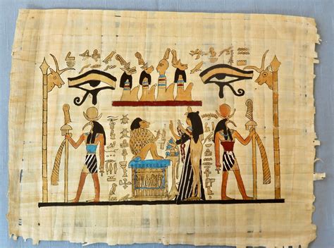 Représentation d'anciens Égyptiens fabriquant du papier de papyrus