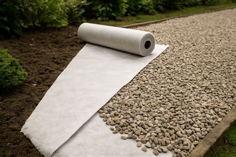 Schéma de pose de géotextile sous gravier