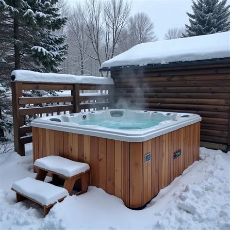 Jacuzzi en plein air sous la neige