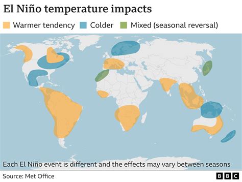 carte globale El Niño