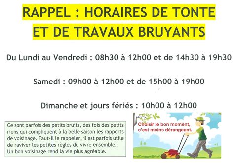 Infographie des horaires de tonte en semaine