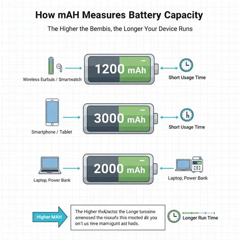 Infographie expliquant la signification des mAh pour l'autonomie d'une batterie
