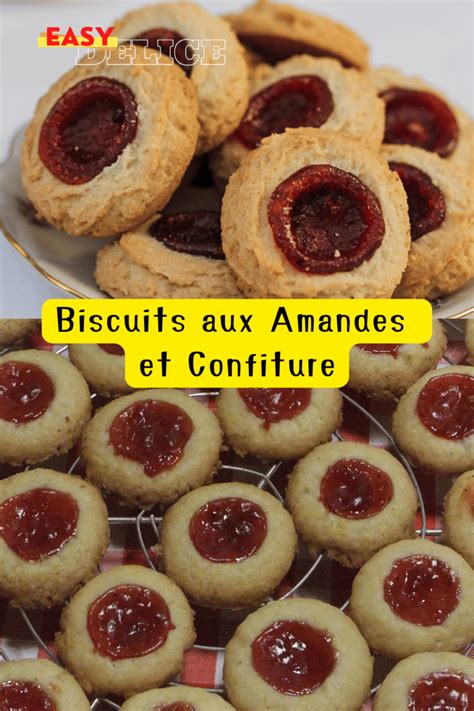 Étapes de façonnage des biscuits aux amandes et confiture