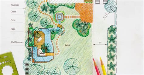 Exemple de plan de conception paysagère détaillé avec légendes