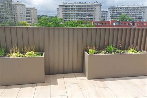 Exemple de jardinières repeintes avec différentes finitions