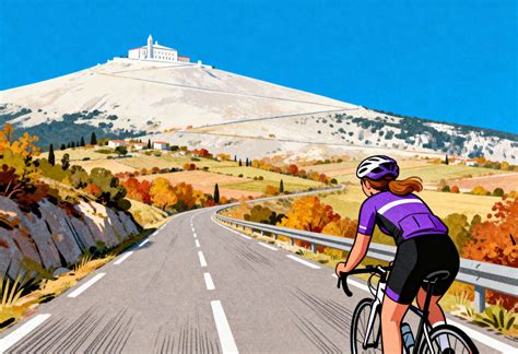 Vue aérienne du Mont Ventoux avec des cyclistes en pleine ascension