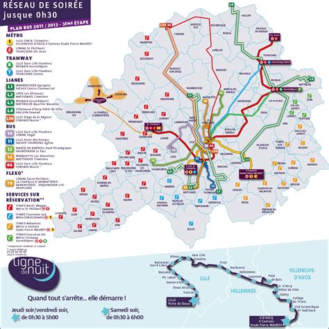 Carte du réseau de transport en commun de Lille