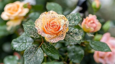 Rosier affecté par une maladie fongique