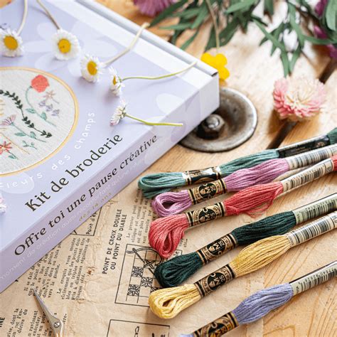 Contenu d'un kit de broderie