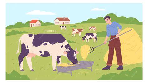 illustration d'un agriculteur qui enseigne à des étudiants
