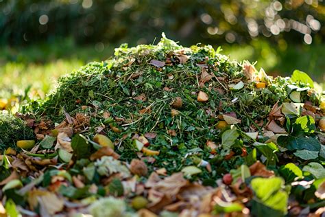 Composteur avec différentes couches de déchets verts et bruns