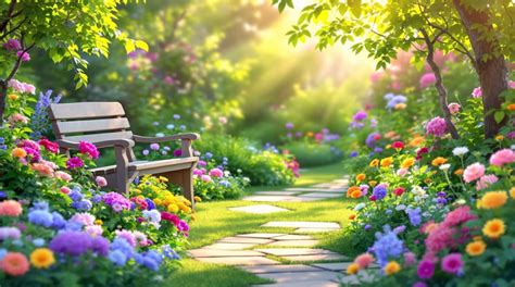 Maison et jardin fleuri