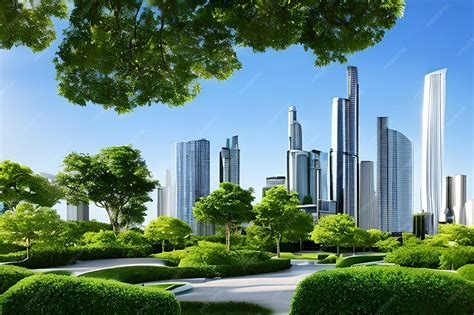 Paysage urbain avec des parcs et jardins bien entretenus