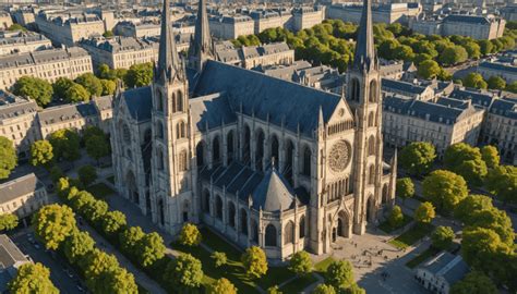 Vue générale de Saint-Denis avec la Basilique Cathédrale