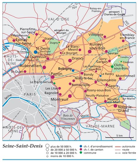 Carte de Saint-Denis avec les principaux hébergements