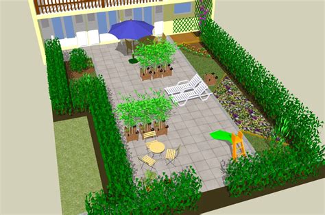 Exemple de modélisation 3D d'un jardin avec SketchUp