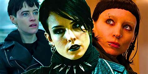 Portrait de Lisbeth Salander avec ses piercings et tatouages, visage sombre