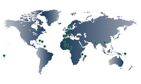 Carte des implantations d'ISOMAT dans le monde
