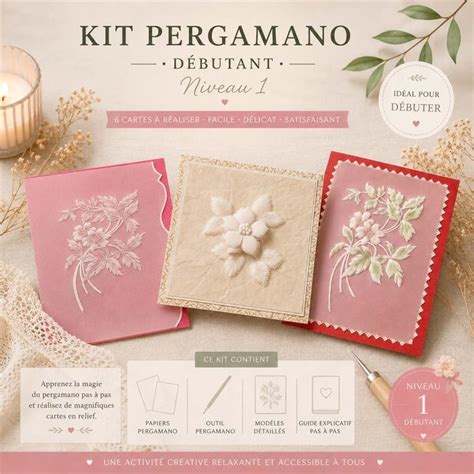Image d'un kit Pergamano ouvert avec tous les outils