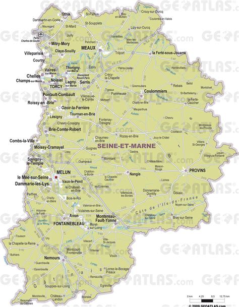 Carte de la Seine-et-Marne mettant en évidence la localisation de la ferme
