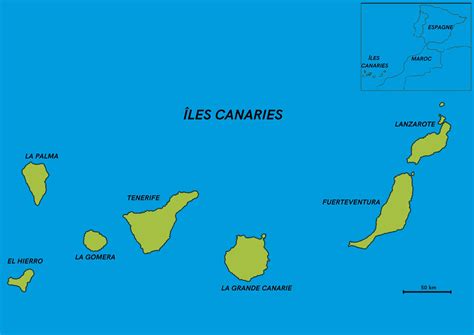 Carte des îles Canaries montrant leur emplacement et leur diversité géographique