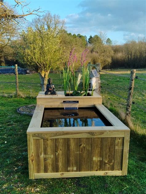 Bassin potager hors sol avec cascade
