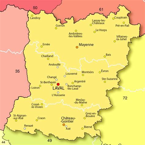 Carte de Laval, Mayenne