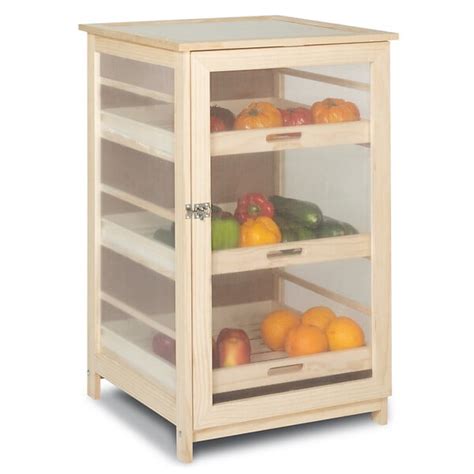 Meuble fruitier en bois verni avec tiroirs