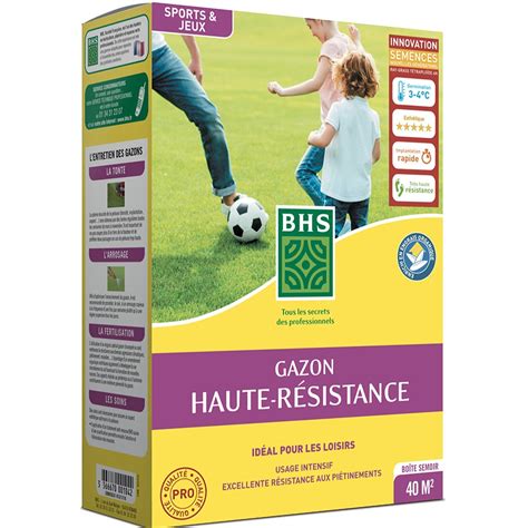 schéma des différentes applications du gazon haute résistance BHS