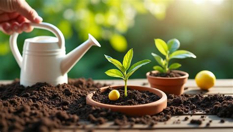 croissance d'un jeune citronnier à partir d'un pépin