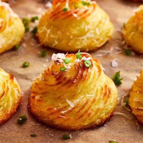 Pommes de terre duchesse dorées et croustillantes
