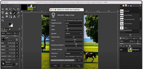 Capture d'écran des paramètres du plugin Stable Boy dans GIMP