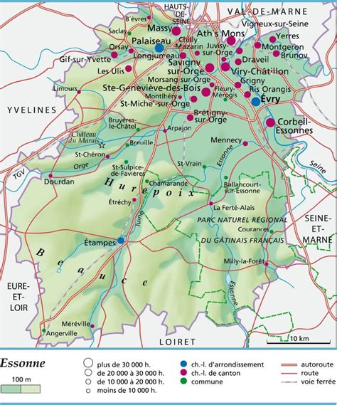 Carte des sites d'escalade en Essonne