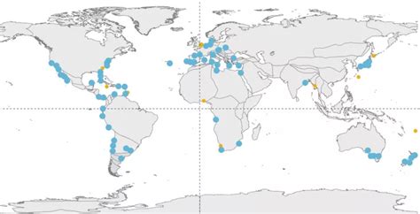 Carte mondiale indiquant les principales sources de rhodolite