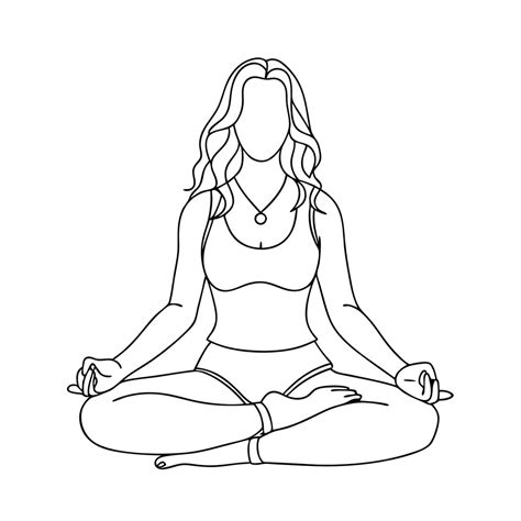 Illustration minimaliste d'une femme en posture de yoga