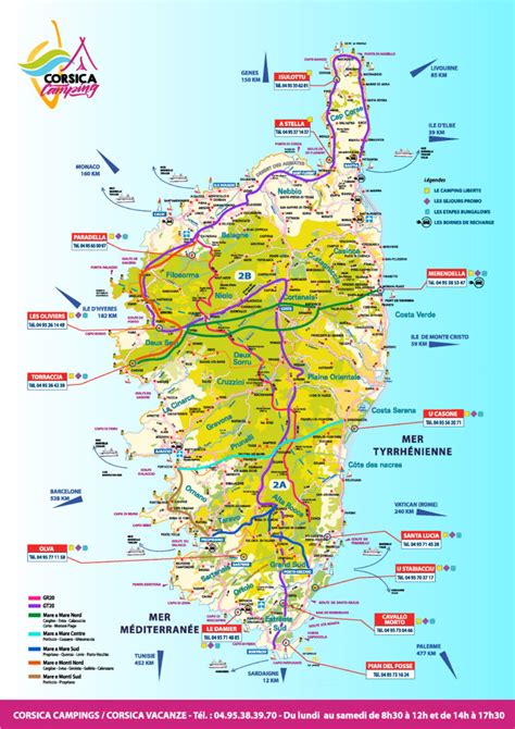 Carte de la région de Bastia, Erbalunga et Folelli