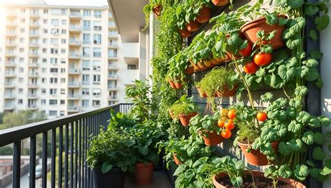 Sacs de culture suspendus sur un balcon