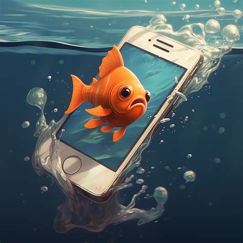 Téléphone portable tombé dans un aquarium d'eau de mer