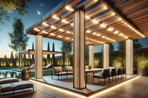 Pergola avec éclairage LED intégré