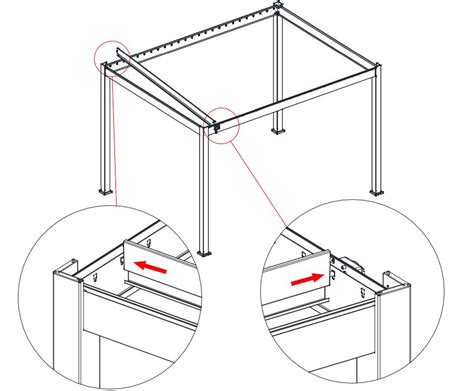 Schéma d'installation d'une pergola autoportée