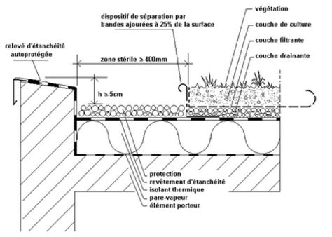 Plan d'une terrasse végétalisée