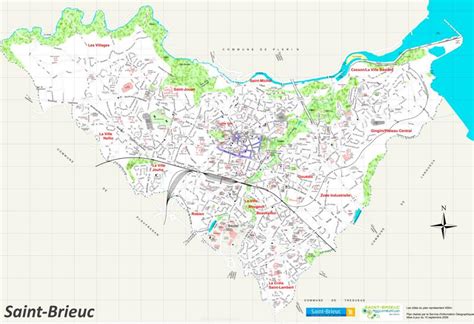 Plan de Saint-Brieuc et de ses jardins partagés