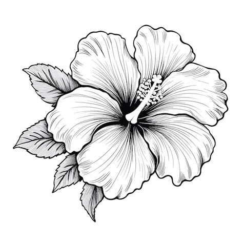 Dessin d'une fleur d'hibiscus stylisée, avec des symboles représentant ses bienfaits pour la santé et ses utilisations culinaires et cosmétiques.