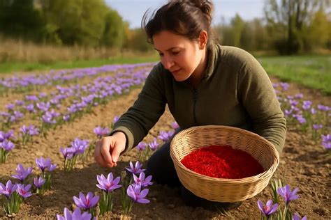Récolte des fleurs de safran