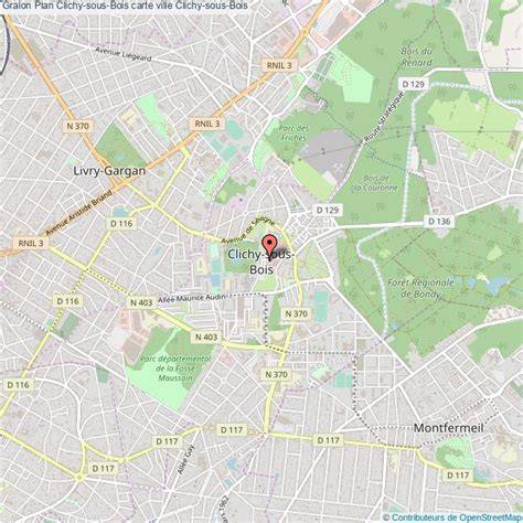 Plan de Clichy-sous-Bois avec l'emplacement de l'Allée du Verger