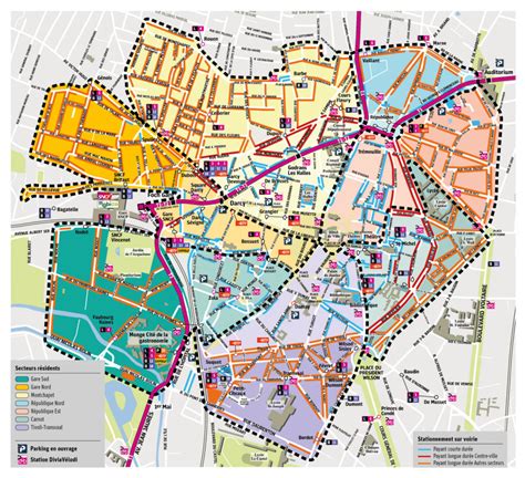 Carte des zones de stationnement bimensuel à Eysines